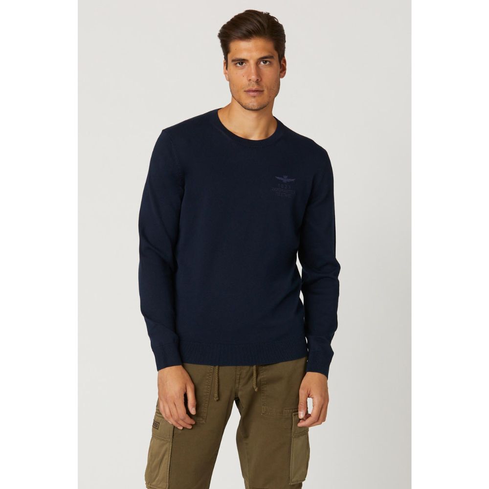 AERONAUTICA MILITARE MEN DARK BLUE SWEATER REGULAR FIT